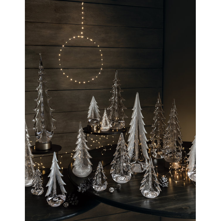 6 Inch Clear Glass Evergreen Tree Figurine