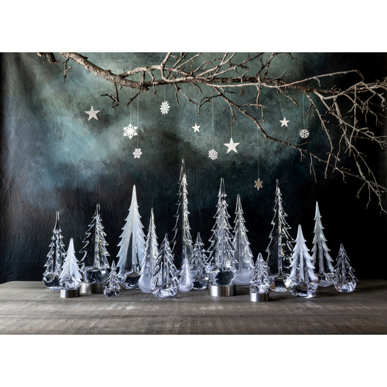 6 Inch Clear Glass Evergreen Tree Figurine