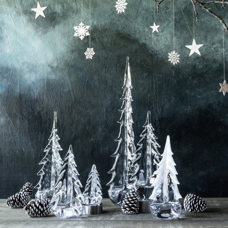 6 Inch Clear Glass Evergreen Tree Figurine