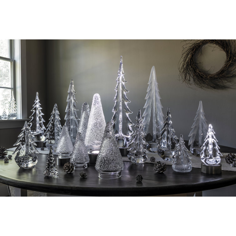 6 Inch Clear Glass Evergreen Tree Figurine