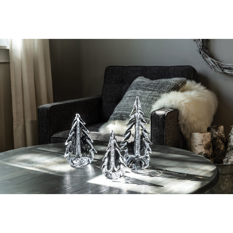 6 Inch Clear Glass Evergreen Tree Figurine