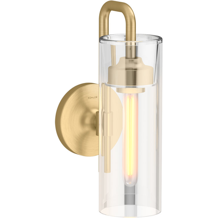 Brushed Brass and Glass Bathroom Wall Sconce