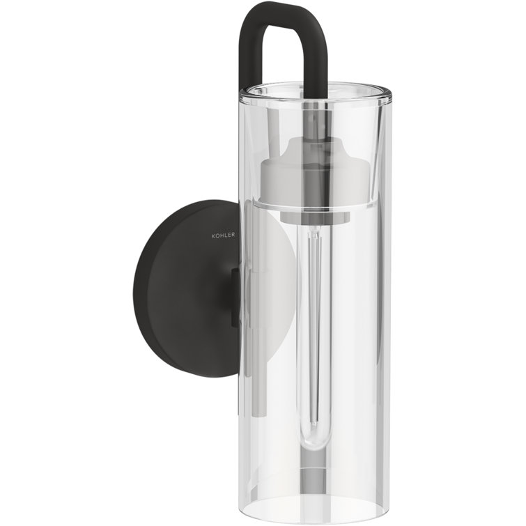 Matte Black Glass Modern Bathroom Wall Sconce