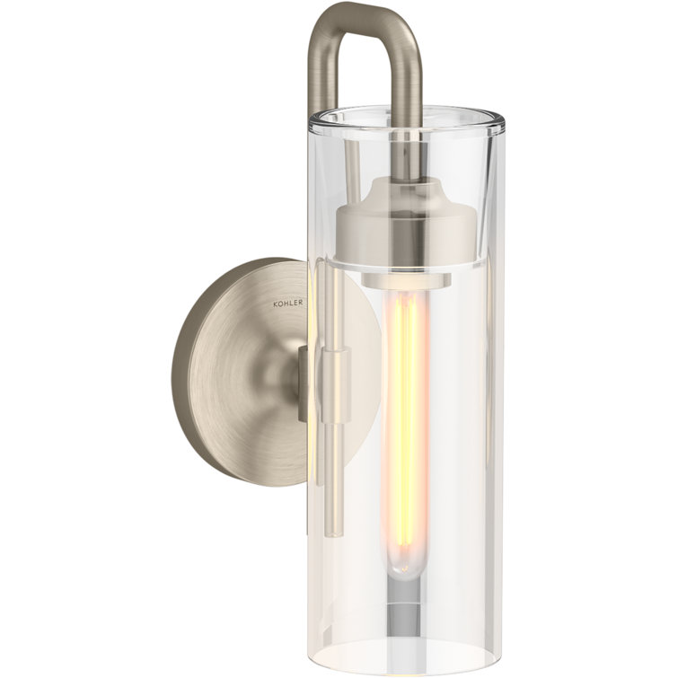 Vibrant Brushed Bronze Glass Tube Wall Sconce