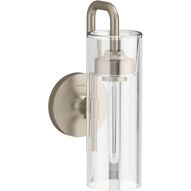 Vibrant Brushed Bronze Glass Tube Wall Sconce