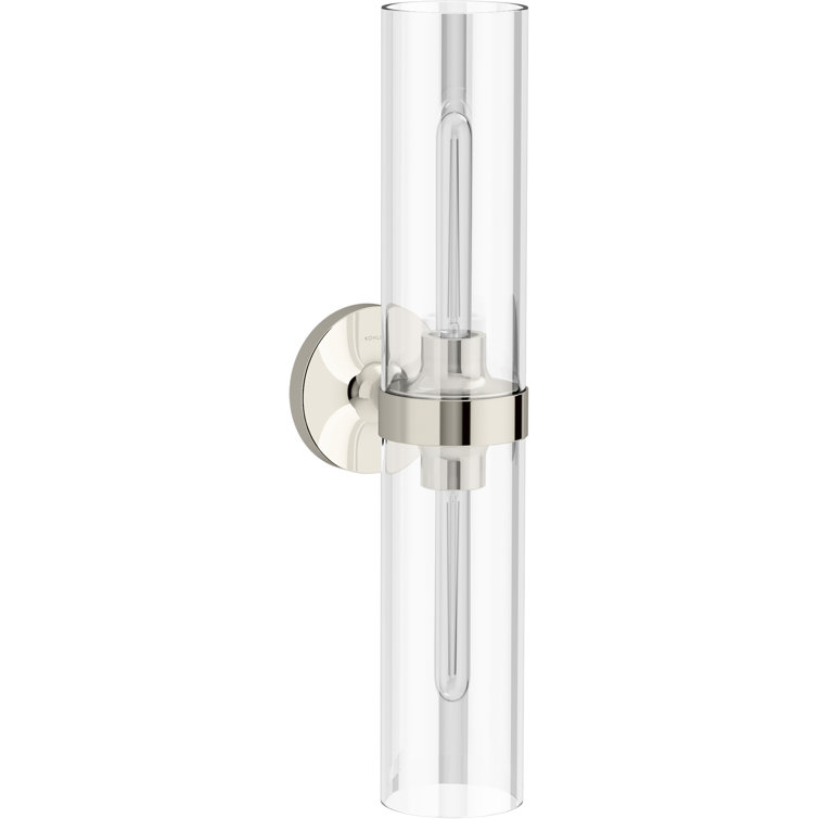 Polished Nickel 22" Direct Wired Glass Sconce