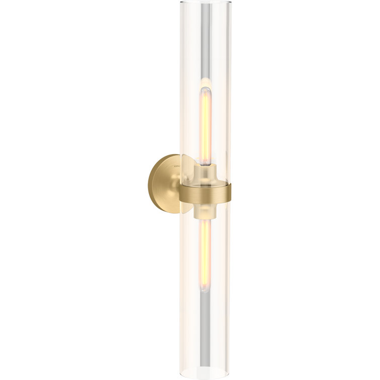 Eleganza Brushed Moderne Brass 29'' Two-Light Bathroom Sconce