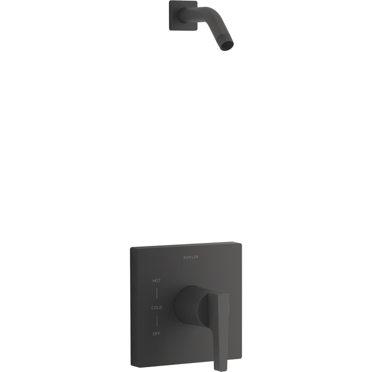 Contemporary European Matte Black Wall-Mounted Shower Valve Trim