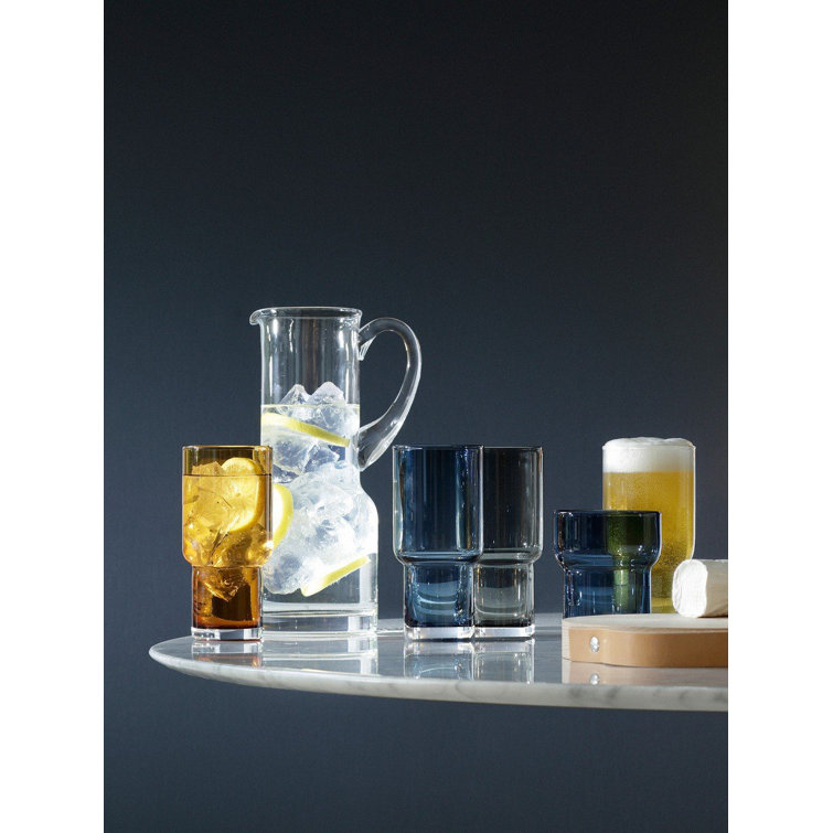 Sapphire Blue Handmade Glass Highball Set of 2