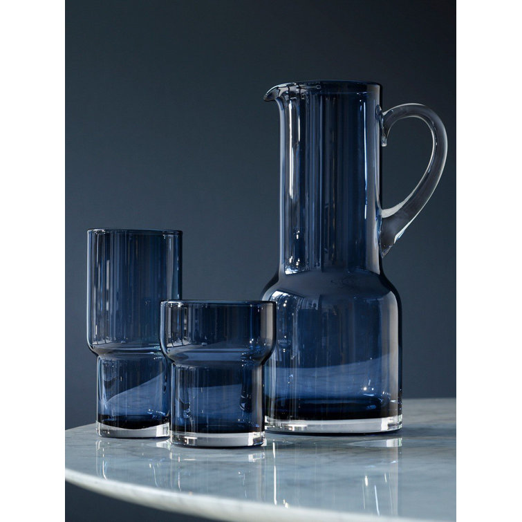 Sapphire Blue Handmade Glass Highball Set of 2