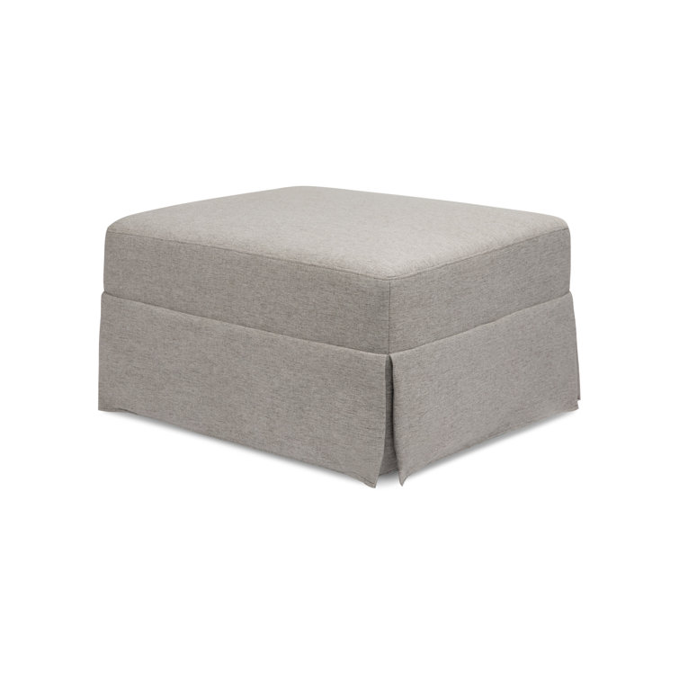 Gray Soft Plush Fabric Minimalist Ottoman