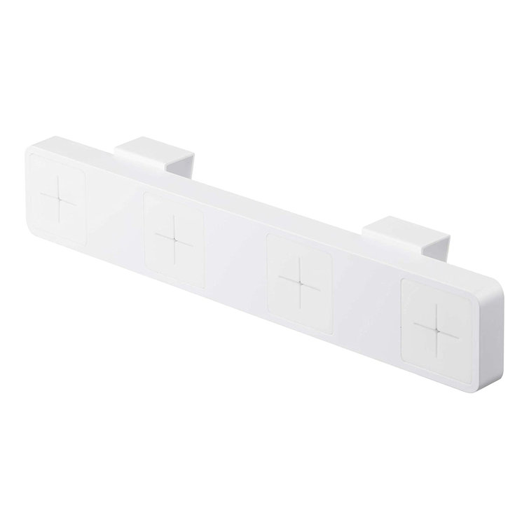 White Wall-Mounted Plastic Towel Holder with Four Slots