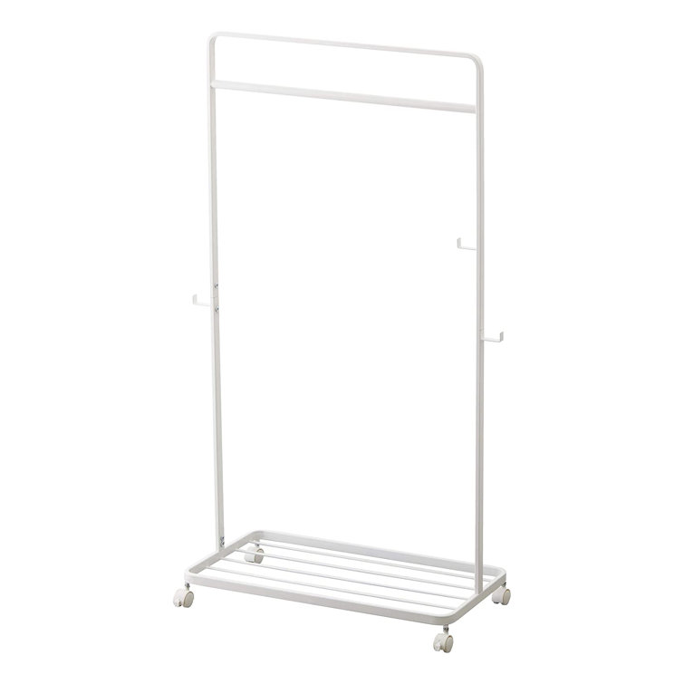 White Steel Kids Rolling Clothes Rack with Wheels