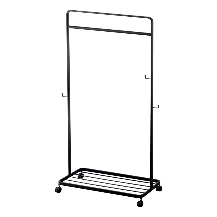 Black Steel Kids' Portable Rolling Coat Rack, 45" H