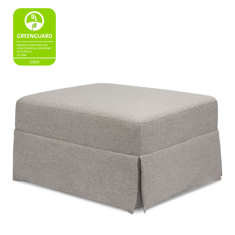 Gray Soft Plush Fabric Minimalist Ottoman