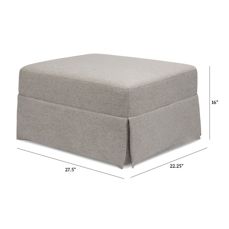 Gray Soft Plush Fabric Minimalist Ottoman