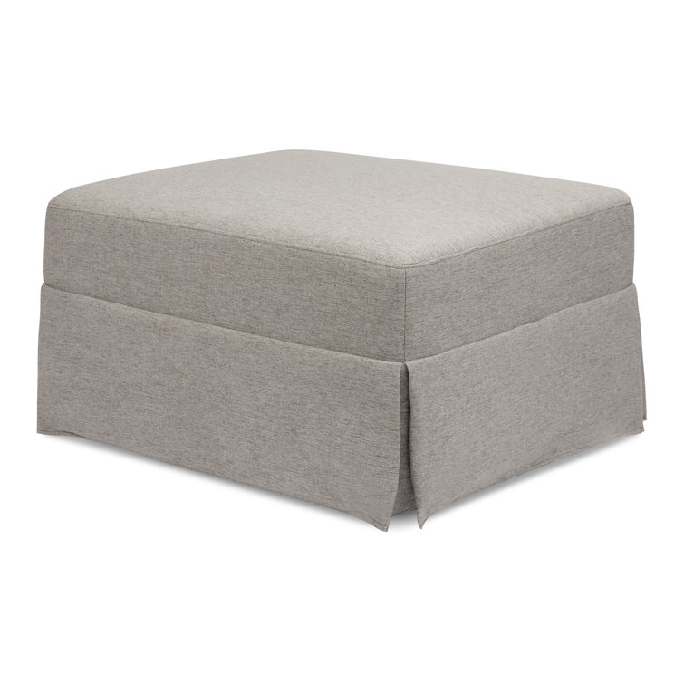 Gray Soft Plush Fabric Minimalist Ottoman