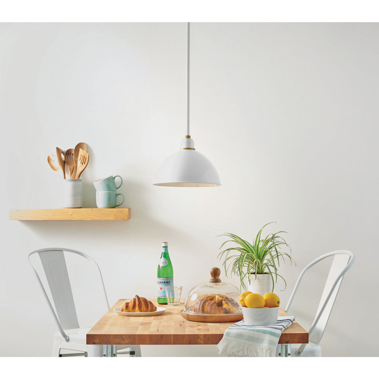 Textured Black and Brass 12" Aluminum Pendant Light