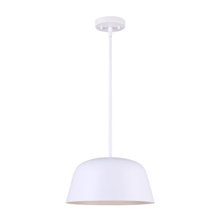 Kiliam Matte White and Black 12'' Modern Indoor/Outdoor Pendant
