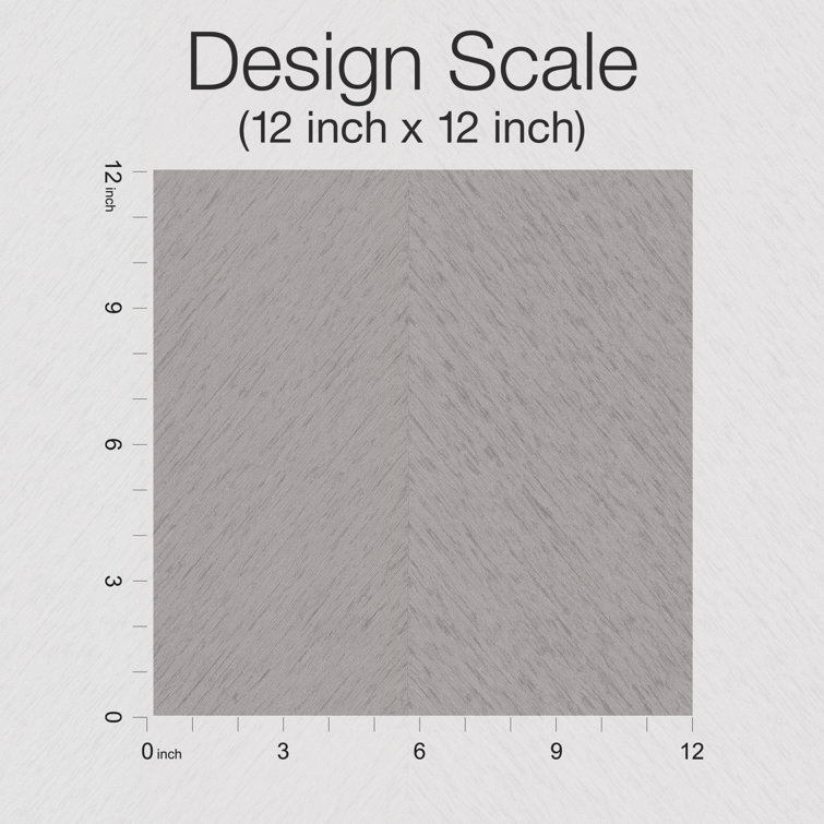 Gray Etched Chevron Non-Pasted Washable Wallpaper Roll
