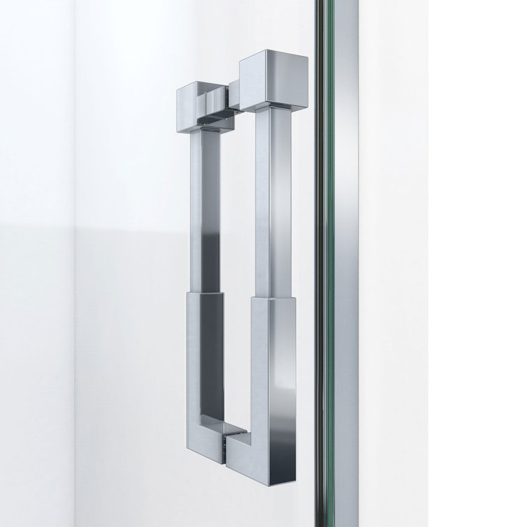 Matte Black Frameless Pivot Shower Door with Clear Glass