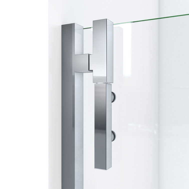 Matte Black Frameless Pivot Shower Door with Clear Glass