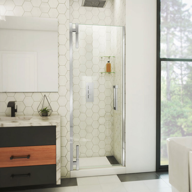 Ascend Chrome Frameless Pivot Shower Door, 28" x 72"
