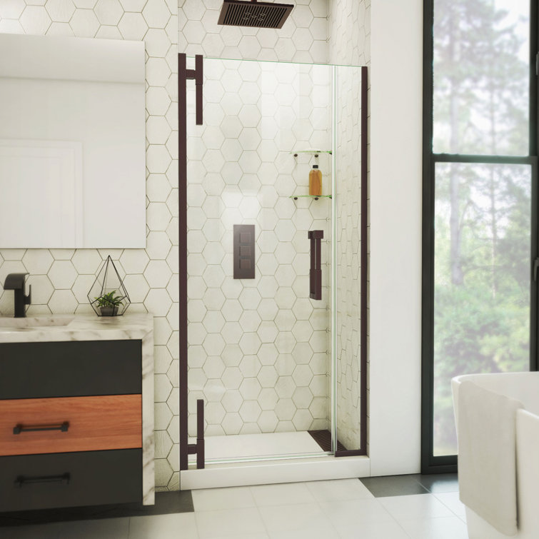 Ascend 32" Oil Rubbed Bronze Frameless Pivot Shower Door
