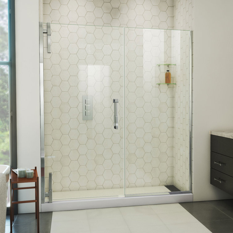 Ascend 65" Chrome Frameless Pivot Shower Door