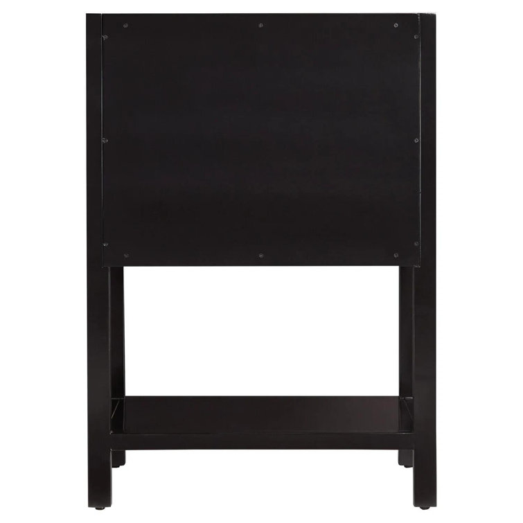 24" Black Single Bathroom Vanity with Exposed Shelf
