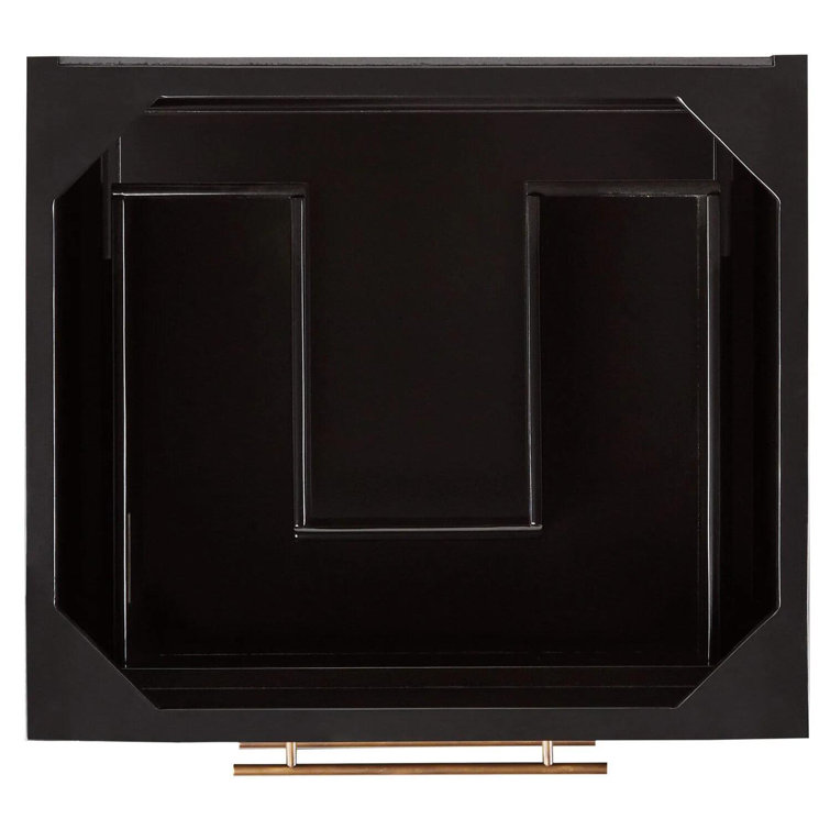 24" Black Single Bathroom Vanity with Exposed Shelf