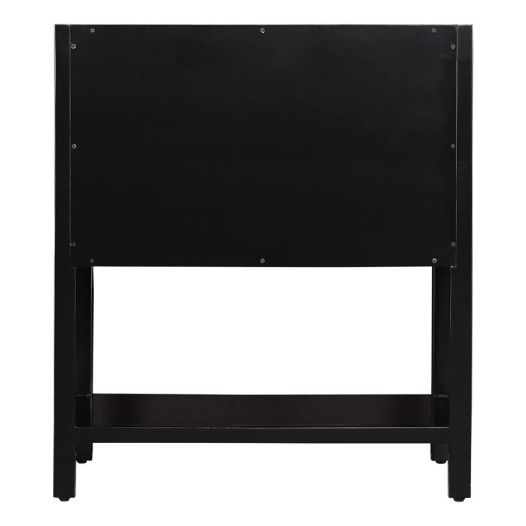 Black Mahogany 30" Single Freestanding Bathroom Vanity with Brass Hardware