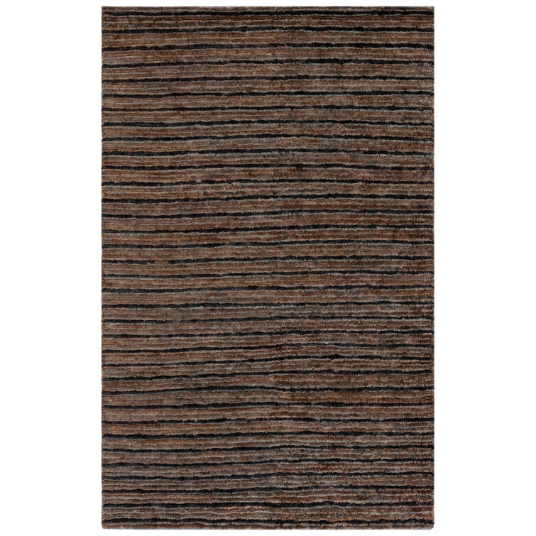 Gray Hand-Knotted Jute Rectangular Area Rug