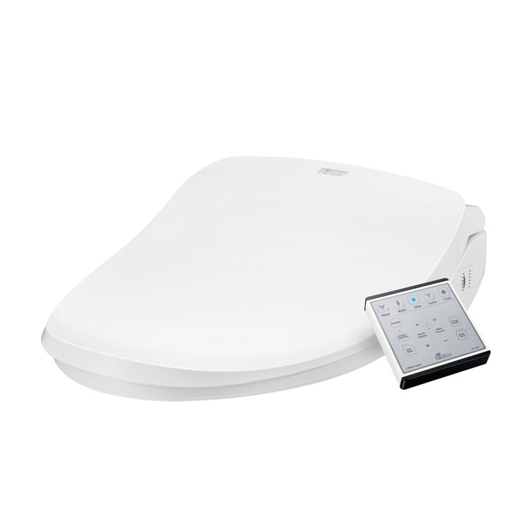 White Elongated Smart Bidet Toilet Seat with Remote