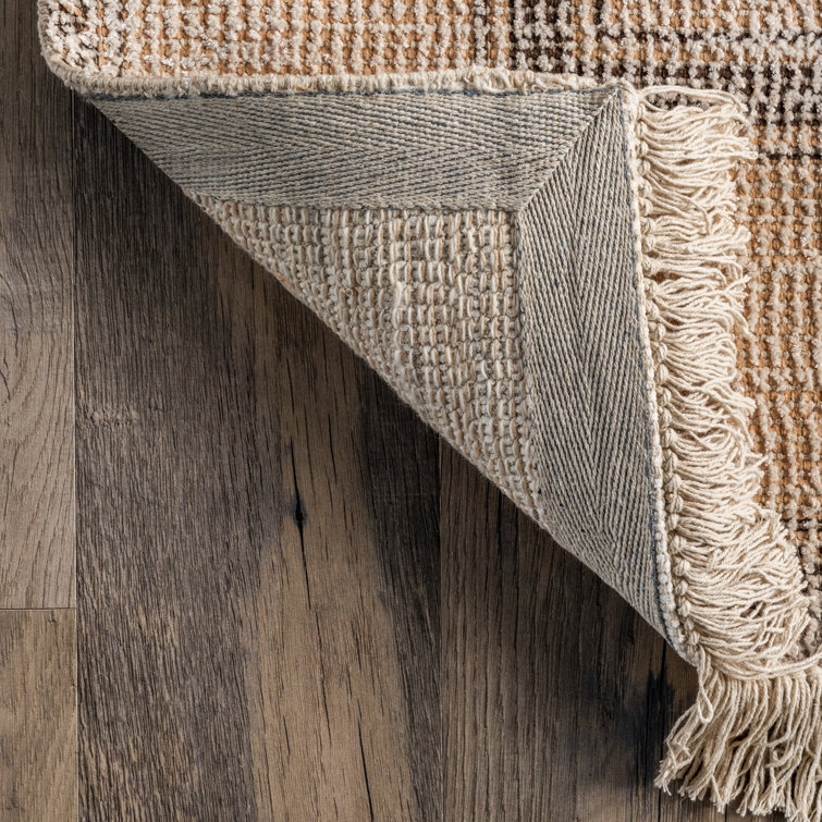 Ginger Cotton-Blend Handmade Area Rug in Earthy Tones 5' x 8'