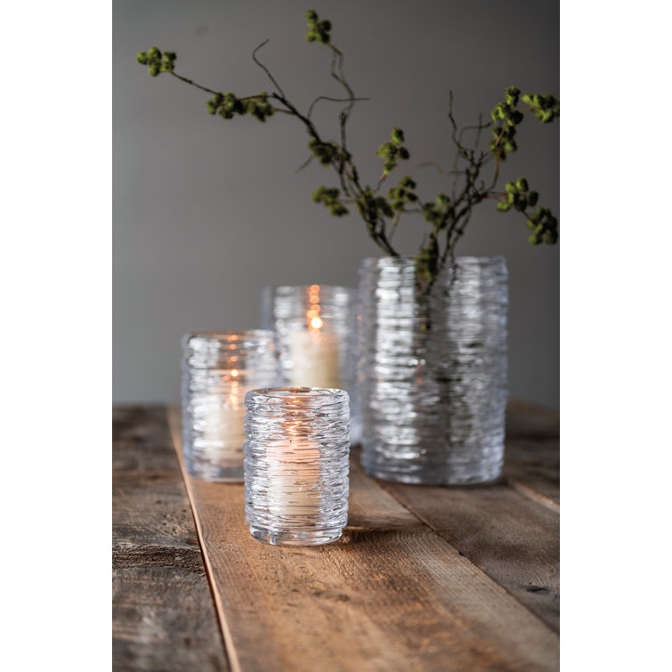 Large Clear Glass Hurricane Candle Holder