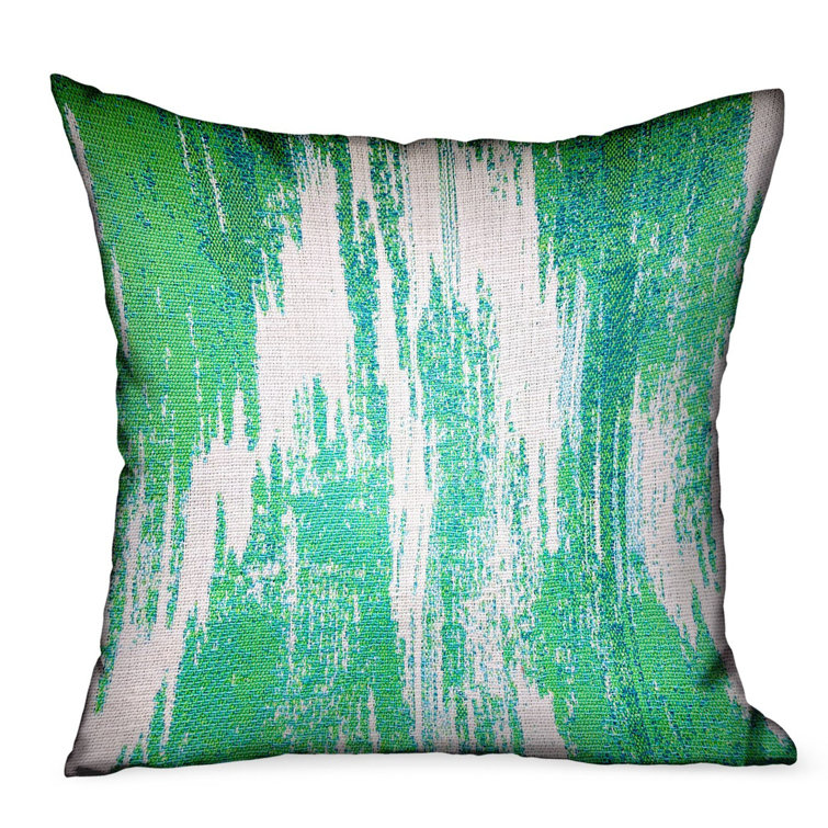 Luxe Green Avalanche Ikat 16" Square Outdoor Throw Pillow