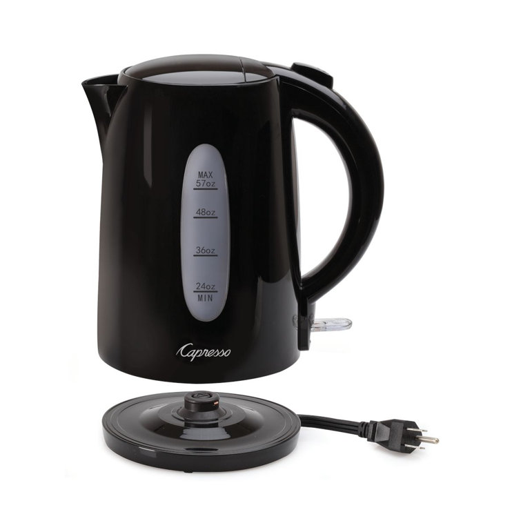 Capresso Black 57-Ounce Electric Water Kettle with Safety Features