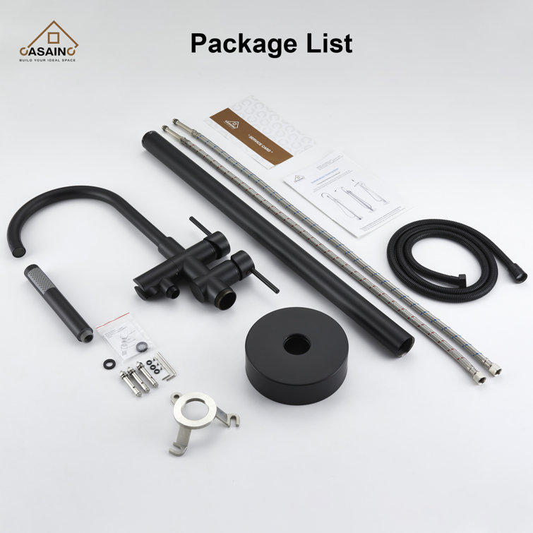 Matte Black Freestanding Tub Faucet with Hand Shower