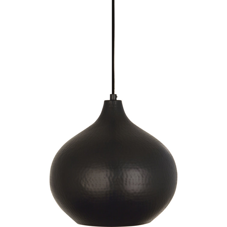 Dal 14" Deep Patina Bronze Hammered Metal Pendant Light