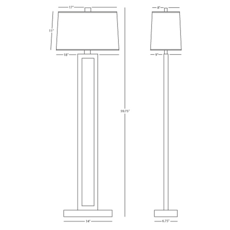 59.75" Deep Patina Bronze Metal Floor Lamp with Snowflake Shade