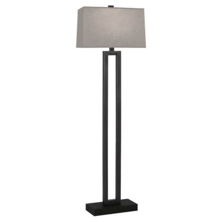 59.75" Deep Patina Bronze Metal Floor Lamp with Snowflake Shade