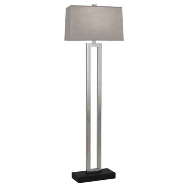 Antique Silver 60'' Metal Floor Lamp with Rectangular Shade