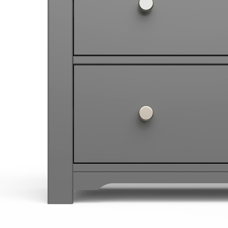 Cool Gray Pine Wood 3-Drawer Dresser with Changing Table Topper