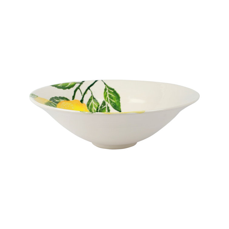 Yellow Ceramic 12" Serving Bowl with Lemon Design