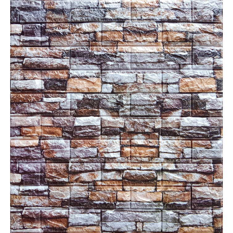 Multicolored Faux Brick 28" x 28" Peel and Stick Wall Panels