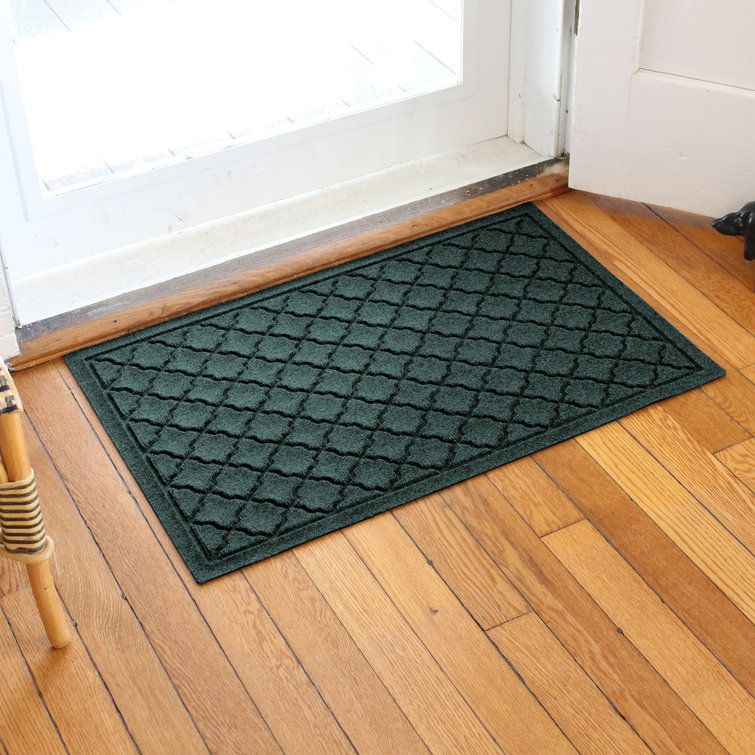 Evergreen Polypropylene Rectangle Outdoor Door Mat with Rubber Backing