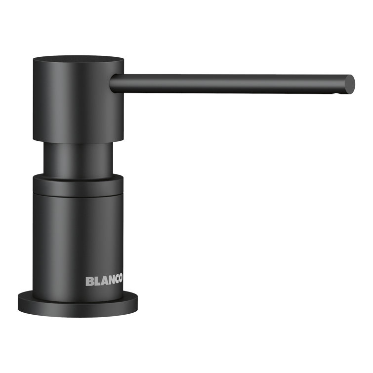 Matte Black Brass Deck-Mounted Soap and Lotion Dispenser