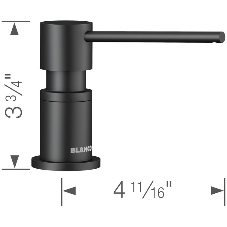 Matte Black Brass Deck-Mounted Soap and Lotion Dispenser