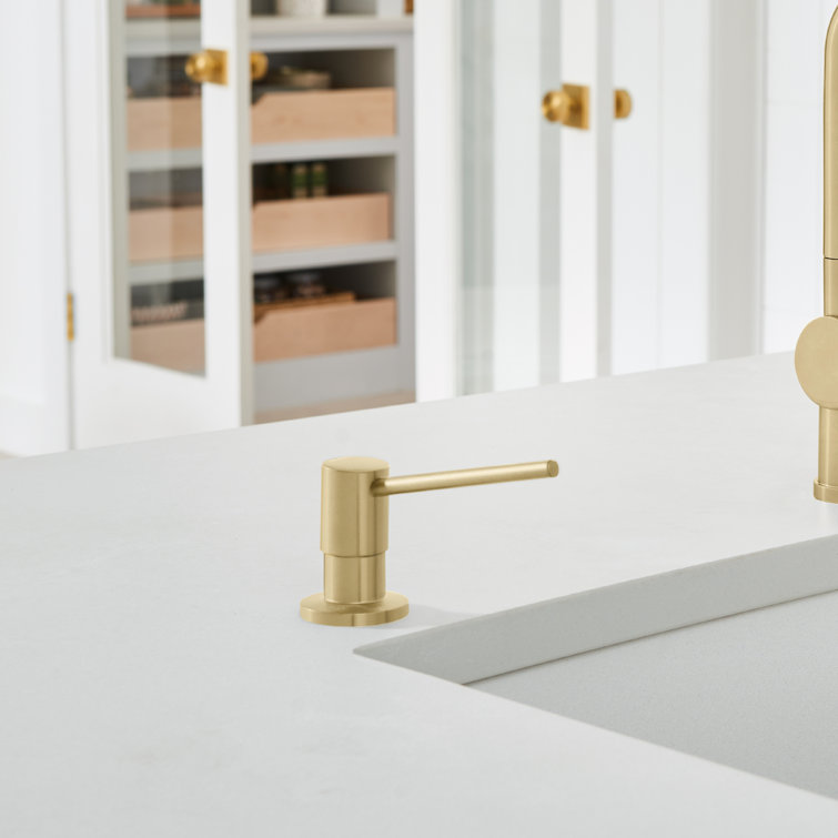 Torre Metallic Gray Solid Brass Kitchen Soap Dispenser